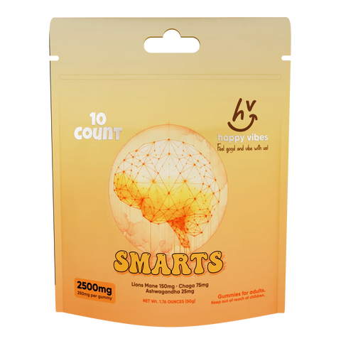 Lion's Mane Mushroom benefits - Smarts gummies with lion's mane, chaga, ashwagandha