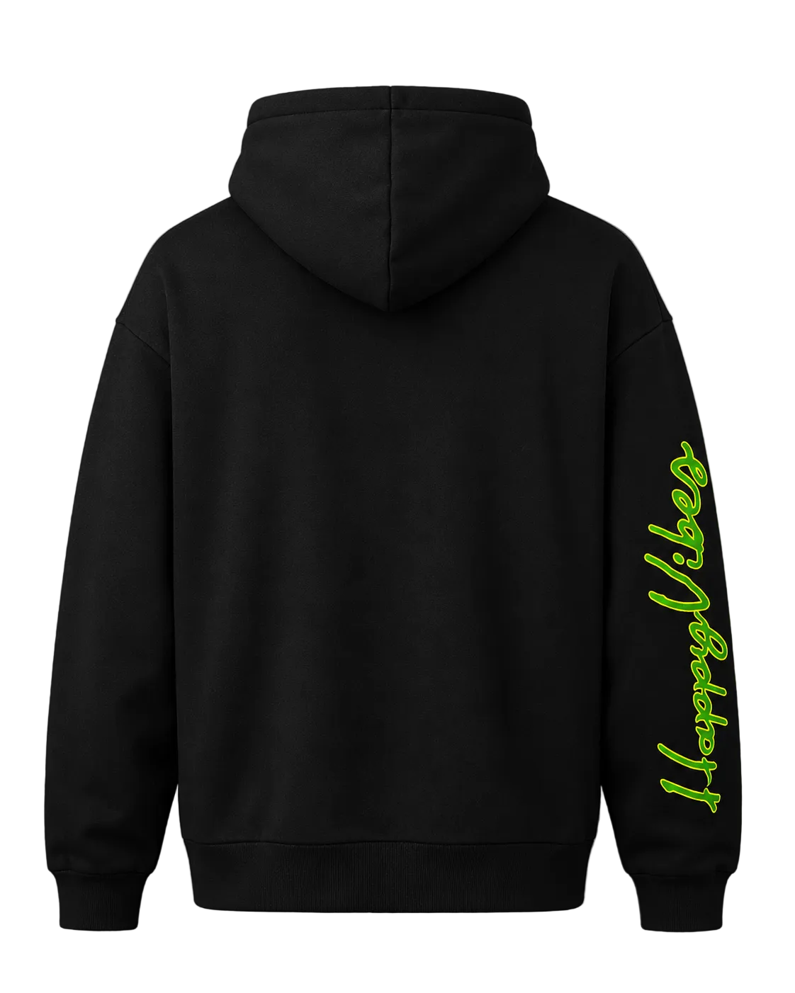 Person wearing a Smile Hoodie featuring a cheerful smiley face and positive message, spreading warmth and happy vibes