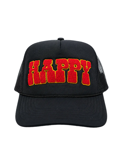 Happy Hat with embroidered smiling face brightening the day