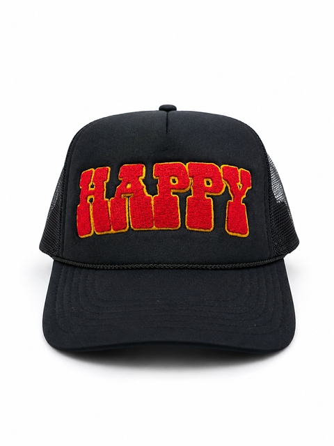 Happy Hat with embroidered smiling face brightening the day