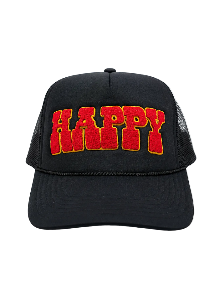 Happy Hat with embroidered smiling face brightening the day