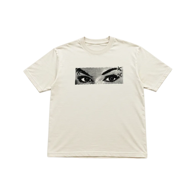 Black Eyes Wide Open t-shirt with eye graphic design promoting mindfulness and bold individuality