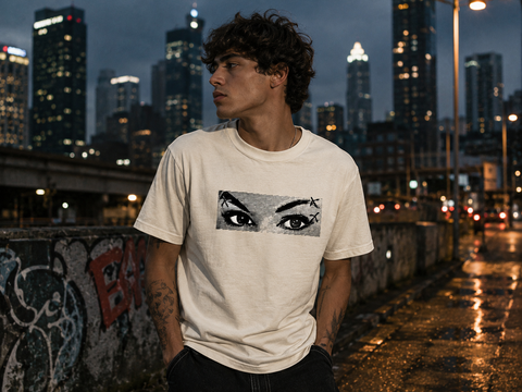 Eyes Wide Open T-Shirt with bold eye design expressing awareness and individuality on comfortable fabric