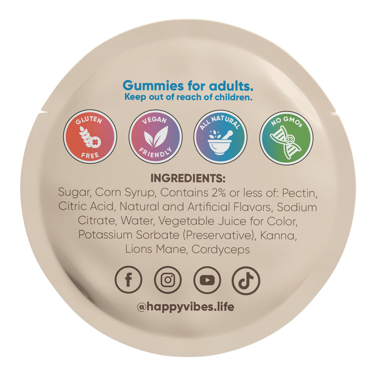 Party Treats botanical gummies for buzzed vibe and stress relief with functional mushrooms and kanna, perfect party poppers.