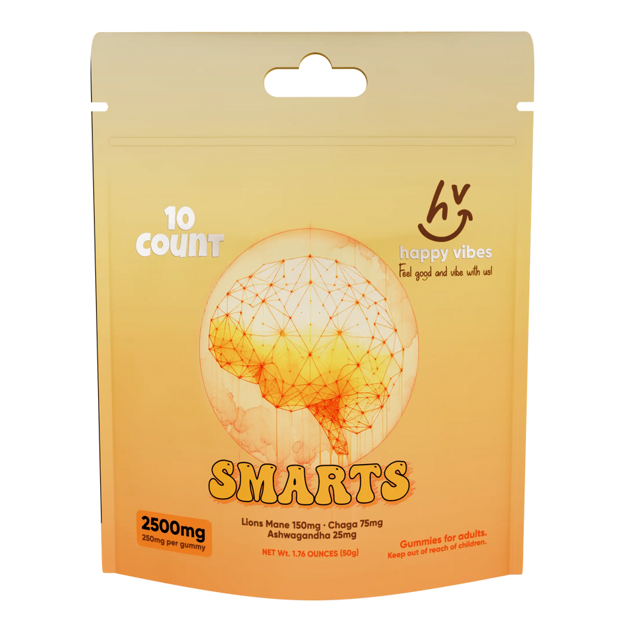 Smarts gummies with lion's mane, chaga, and ashwagandha for mental clarity and calm