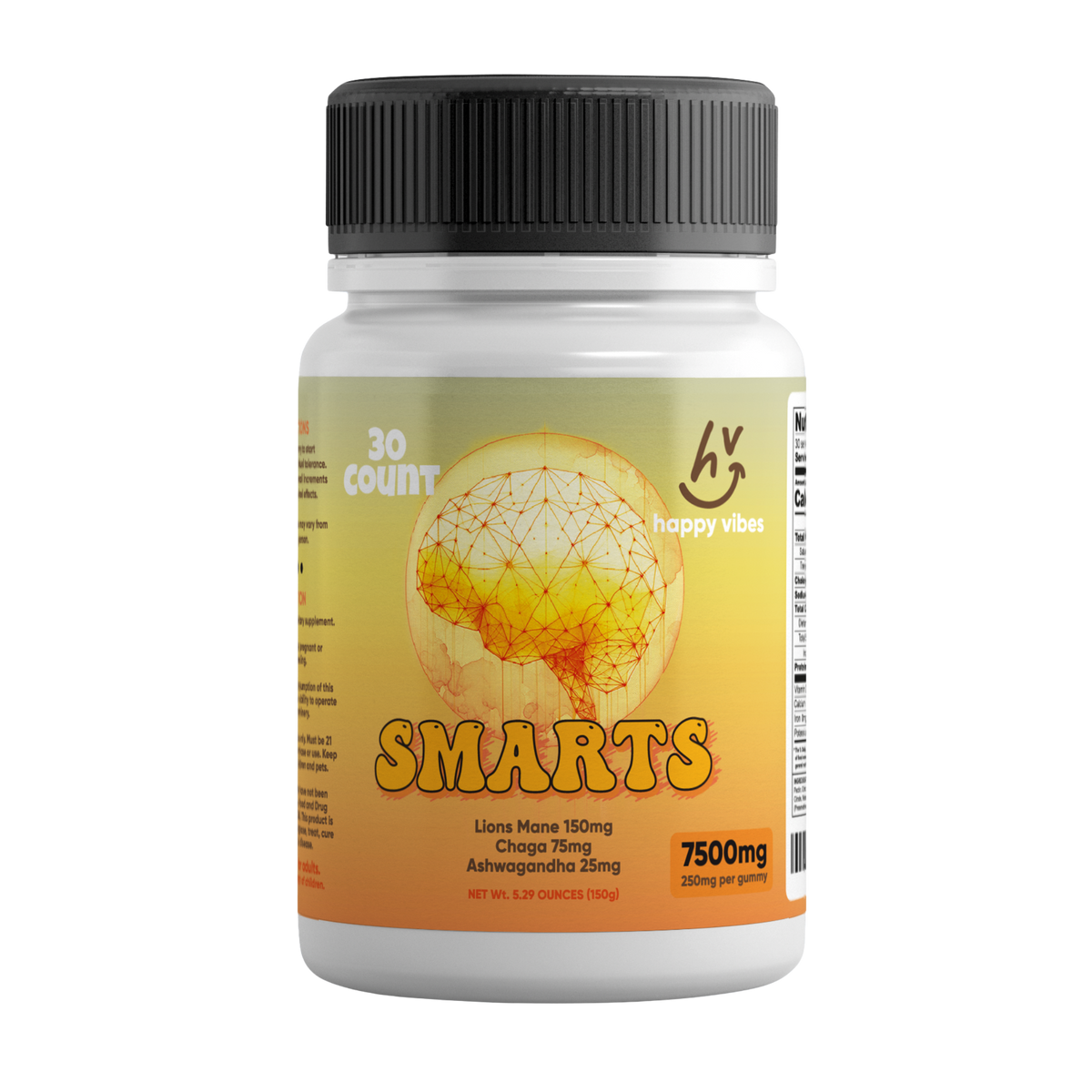 Smarts Smarties Shrooms vegan gummies with lion's mane, ashwagandha, and chaga for mental clarity and stress relief
