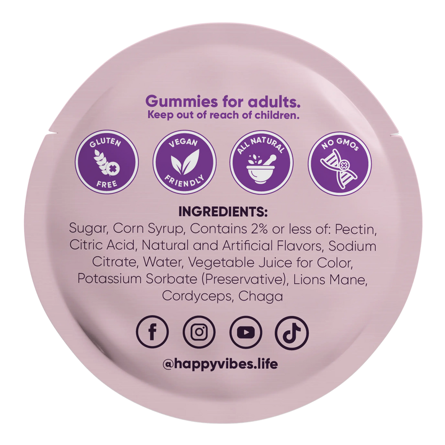 Sillies gummies with functional mushroom blend for euphoric, happy, and relaxed mood without psilocybin.